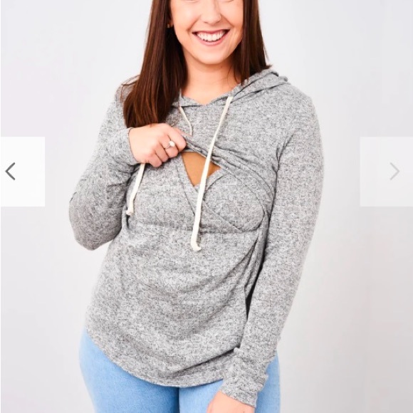 NWT Latched Mama Everyday Nursing Hoodie - Heathered Charcoal - Picture 1 of 7